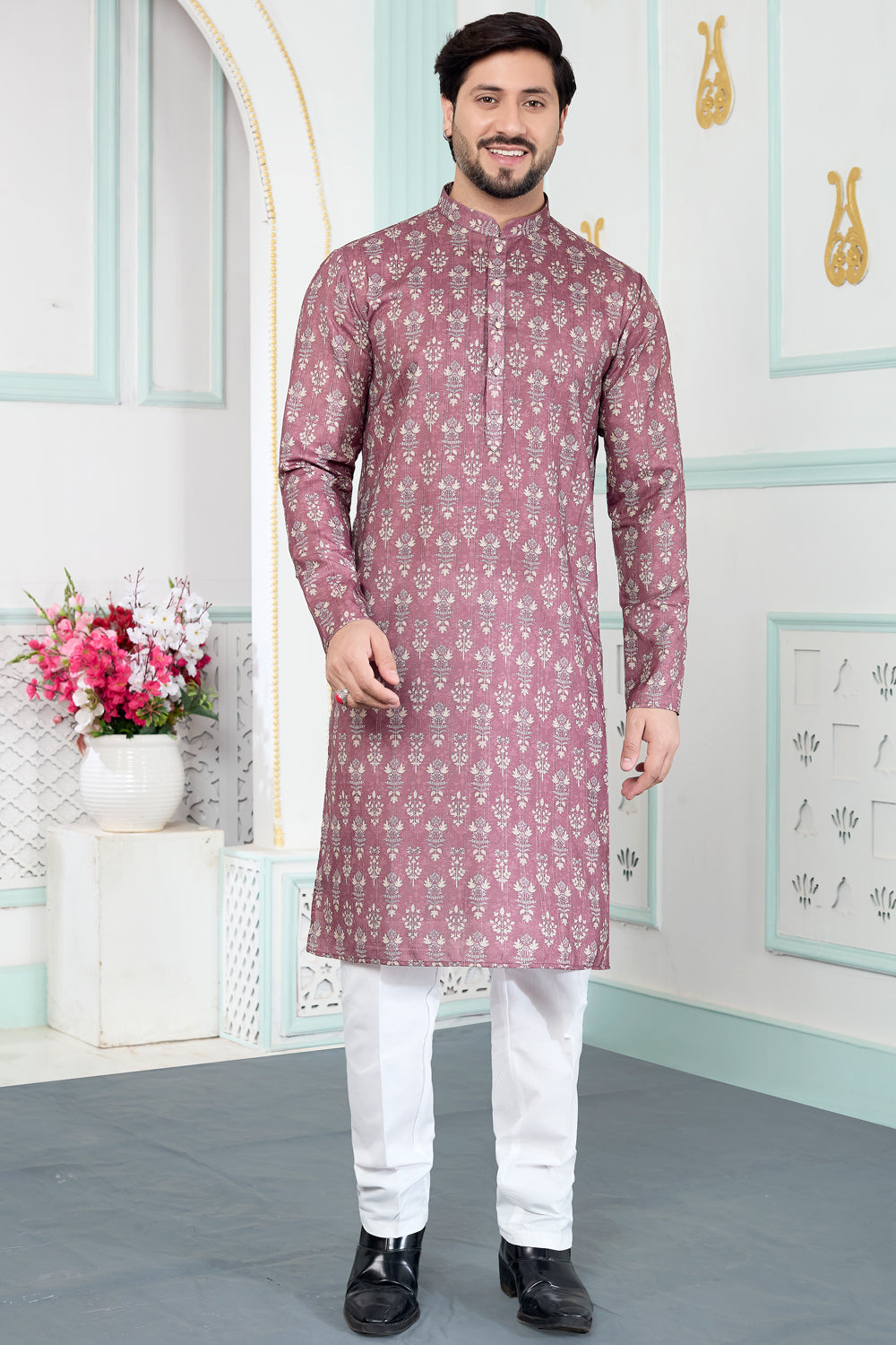 Brown Art Silk Kurta Pajama for Men (NMK-8879)