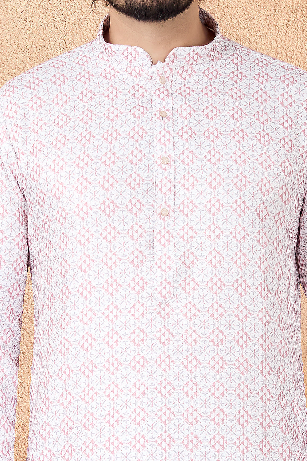 Cream Art Silk Kurta Pajama for Men (NMK-8882)