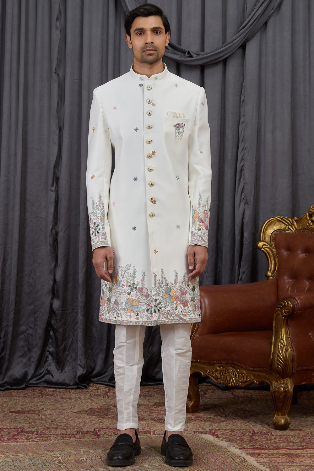 Cream Art Silk Indo Western (NMK-8885)