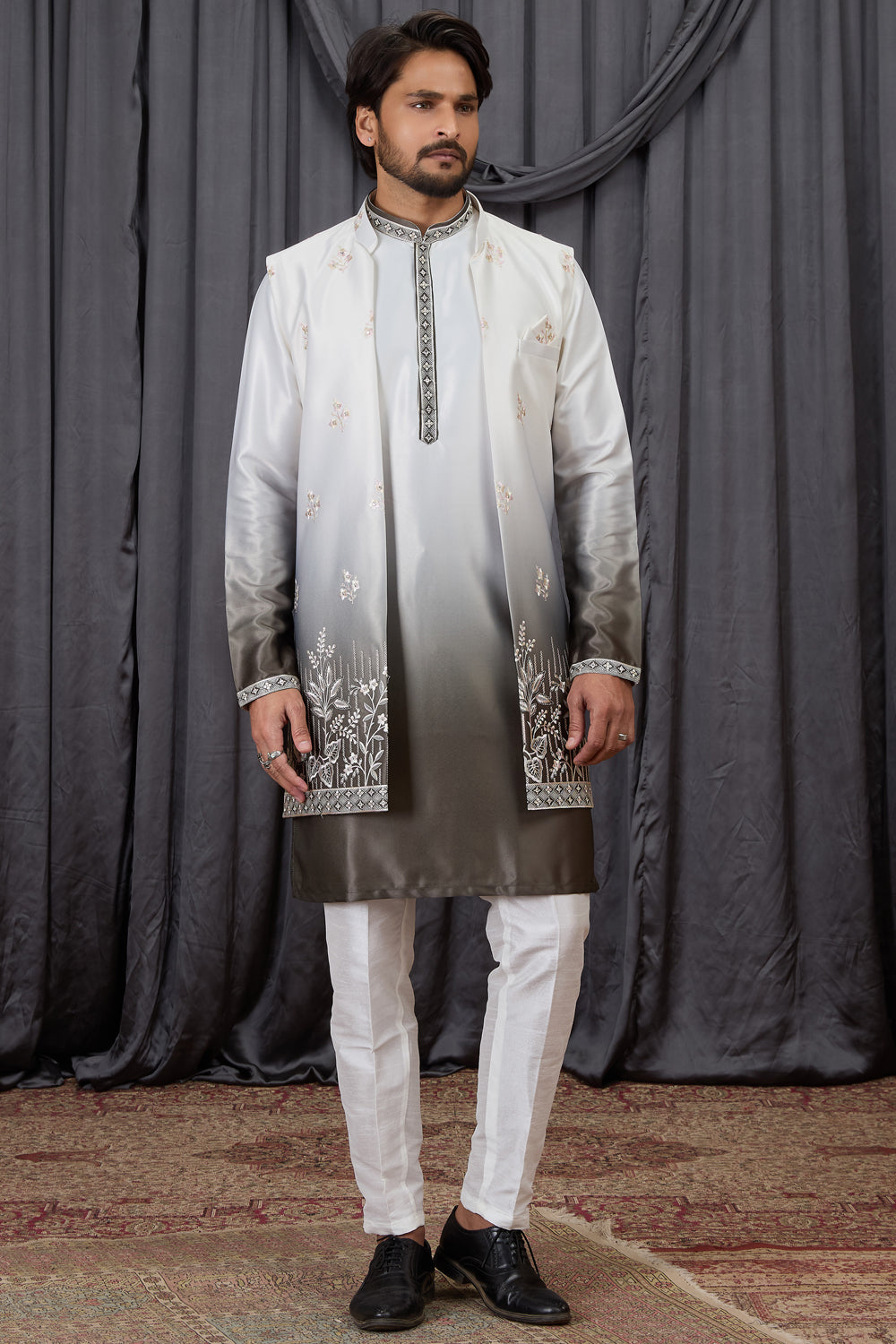 Shaded Green Art Silk Indo Western (NMK-8895)