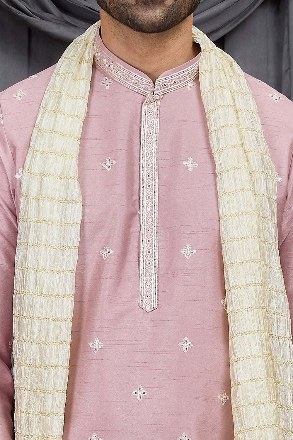 Light Purple Art Silk Kurta Pajama (NMK-8909)