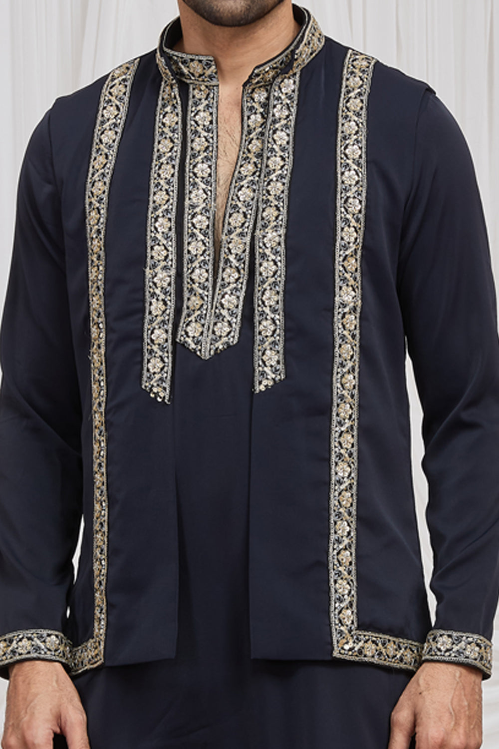 Navy Blue Armani Nehru Jacket (NMK-8914)