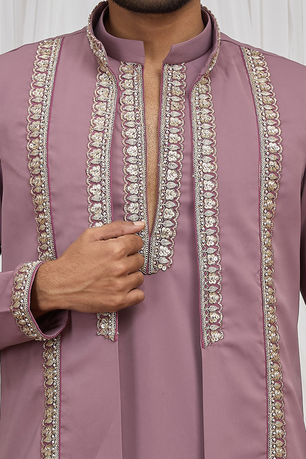 Purple Armani Mens Nehru Jacket (NMK-8916)