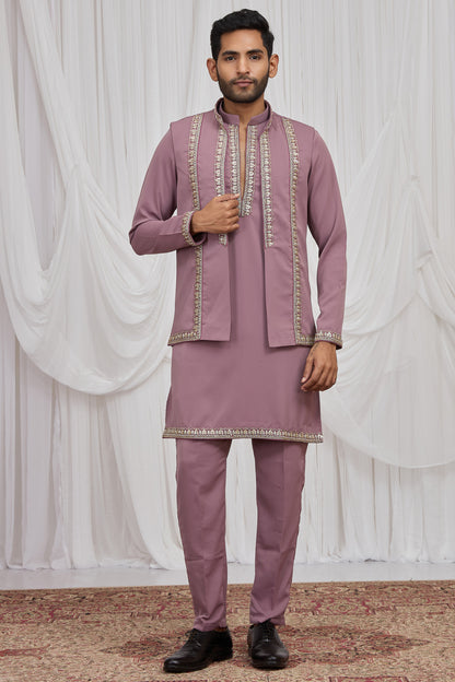 Purple Armani Mens Nehru Jacket (NMK-8916)