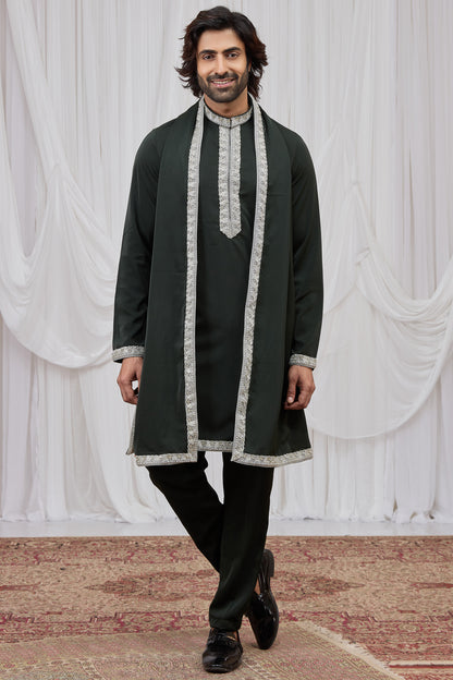 Dark Green Armani Kurta Pajama (NMK-8918)