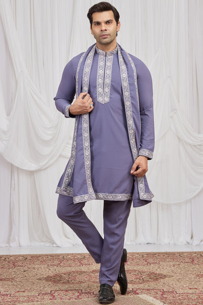 Blue Armani Mens Kurta Pajama (NMK-8921)