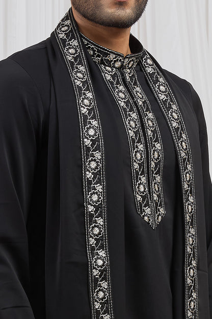 Black Armani Kurta Pajama (NMK-8922)