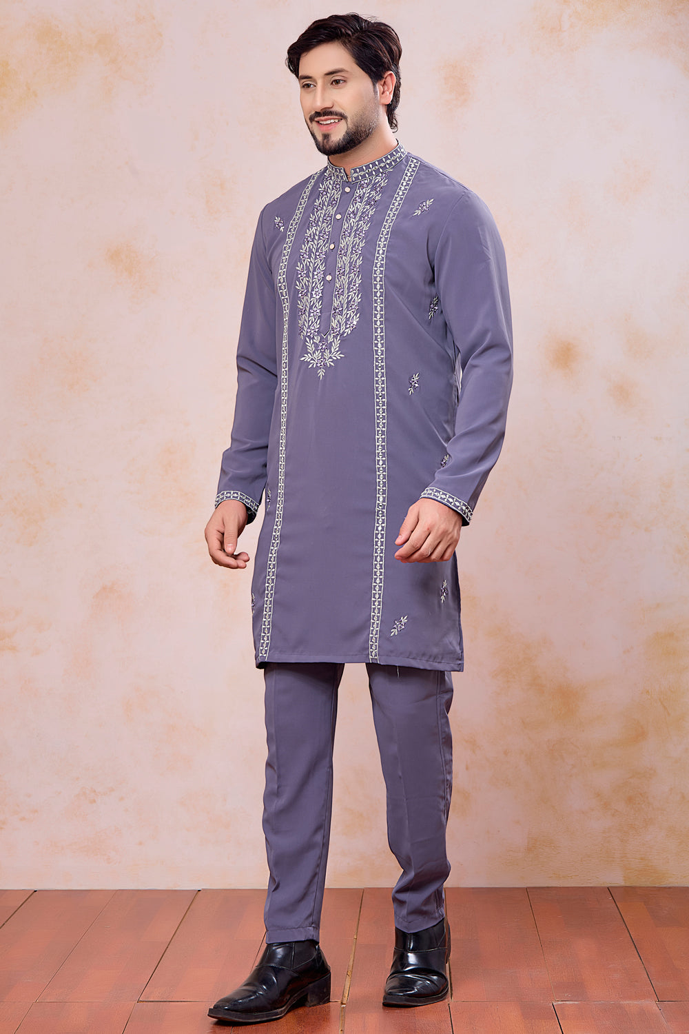 Blue Armani Kurta Pajama for Men (NMK-8927)