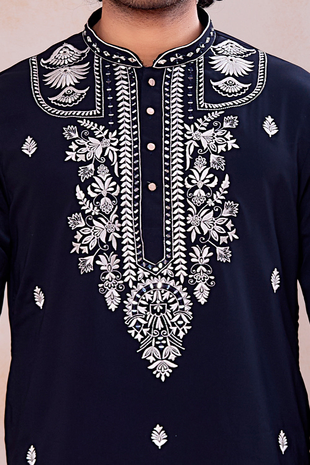 Navy Blue Armani Kurta Pajama (NMK-8928)