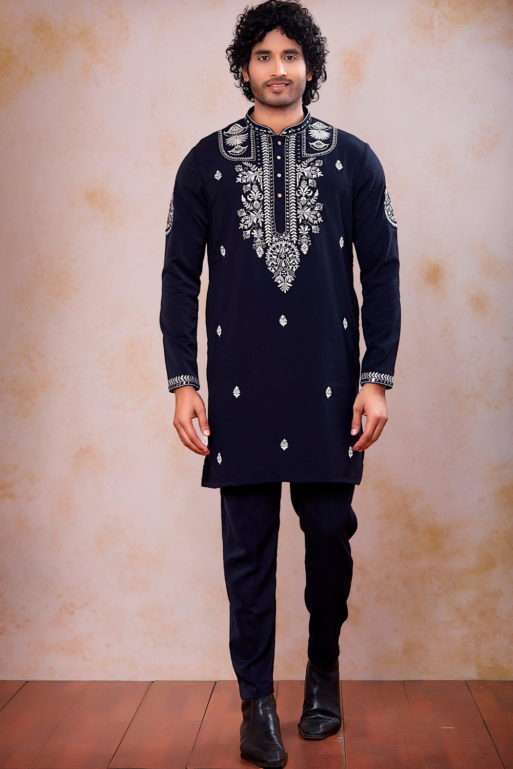 Navy Blue Armani Kurta Pajama (NMK-8928)