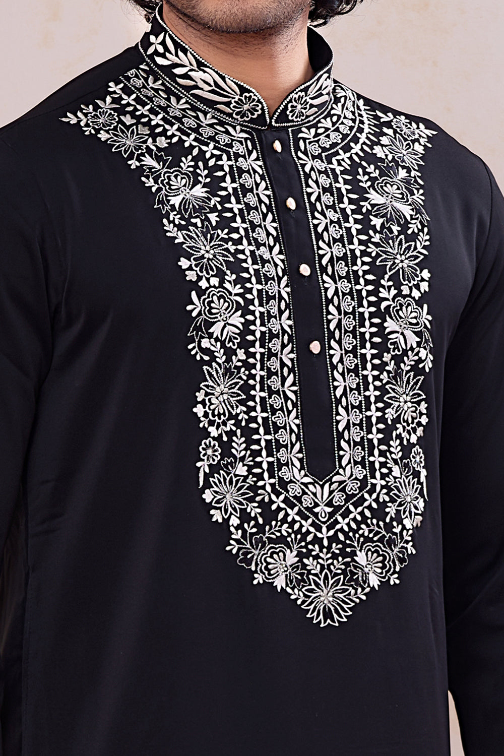 Black Armani Kurta Pajama (NMK-8930)