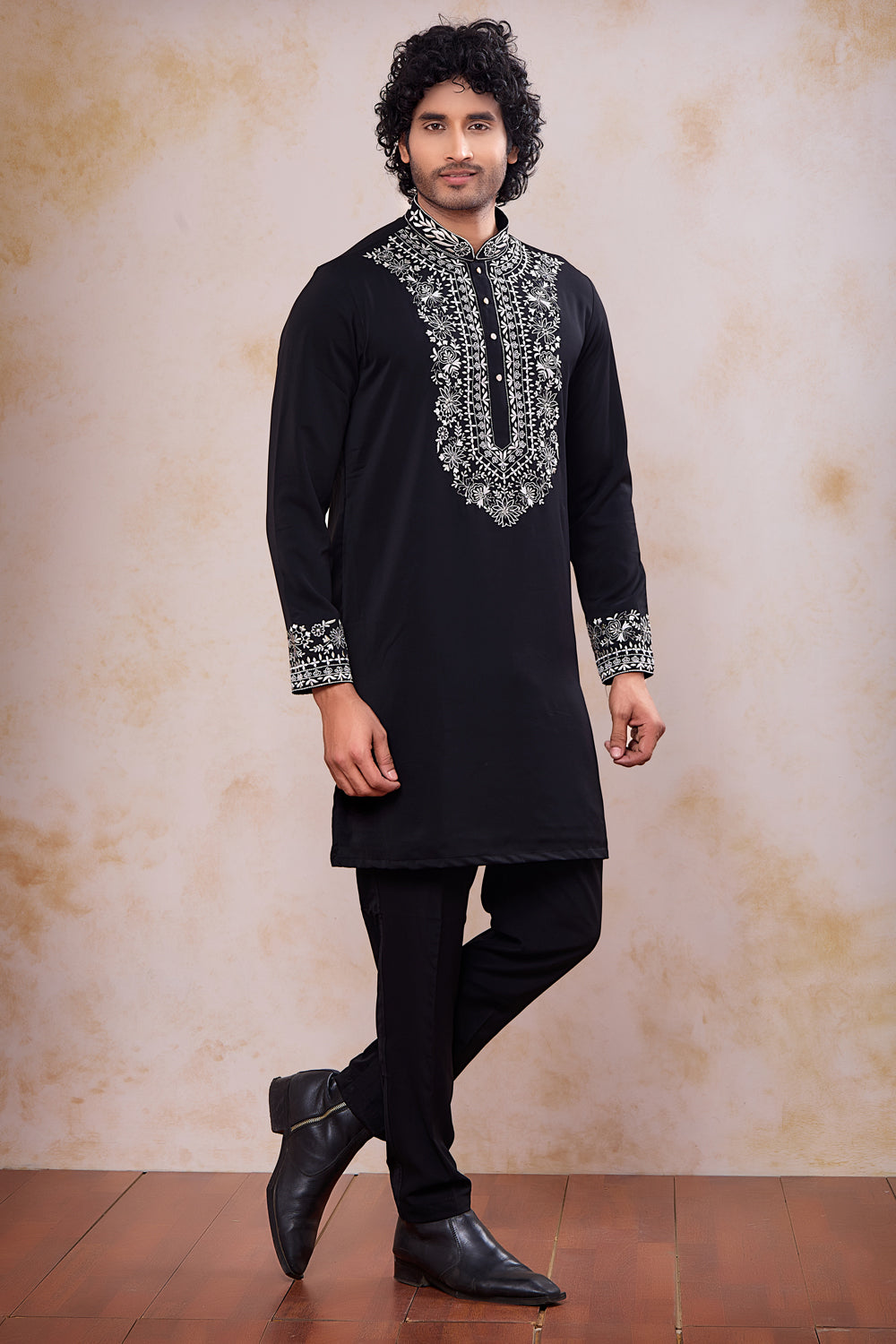 Black Armani Kurta Pajama (NMK-8930)