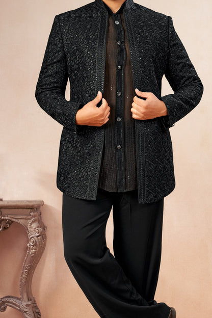 Black Art Georgette Jodhpuri (NMK-9022)
