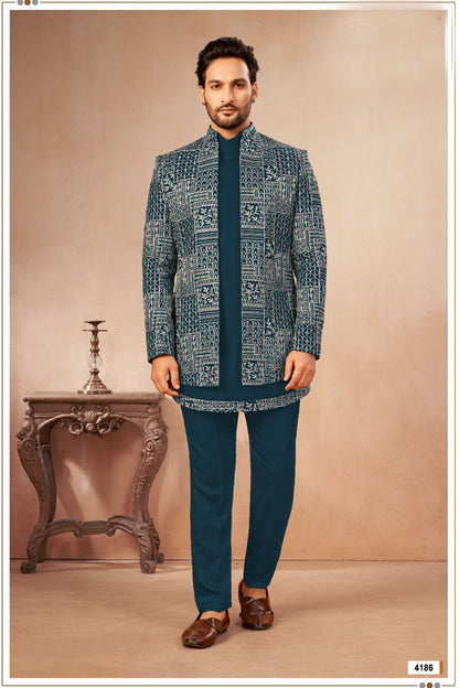 Rama Green Art Silk Indo Western (NMK-9027)
