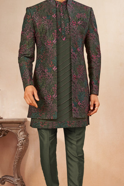 Mehendi Green Art Silk Indo Western (NMK-9028)