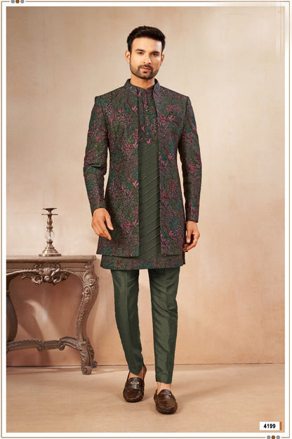 Mehendi Green Art Silk Indo Western (NMK-9028)