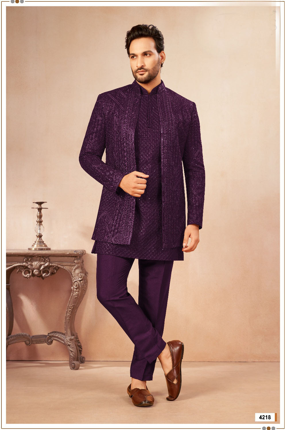Wine Art Georgette Jodhpuri (NMK-9030)
