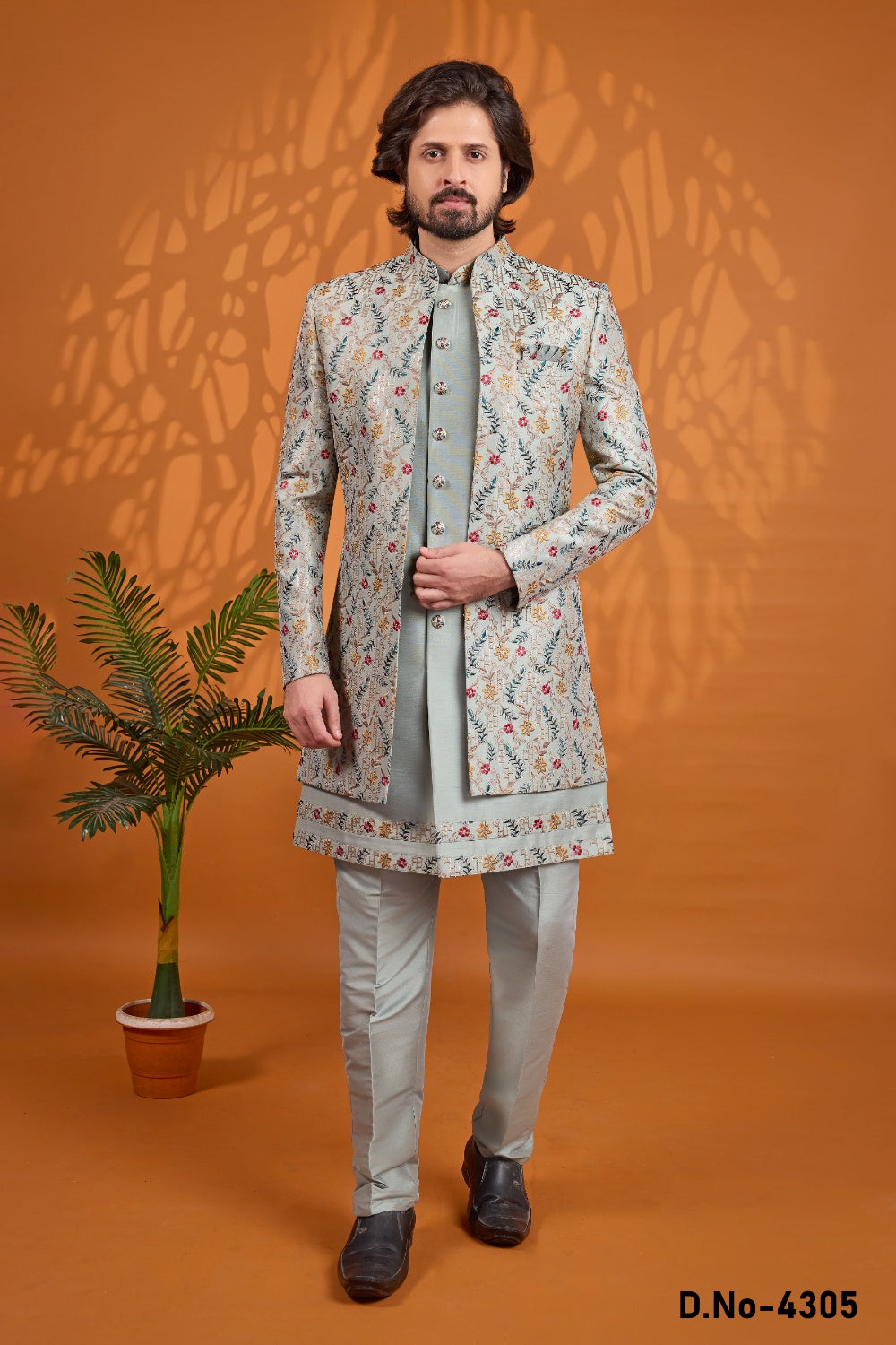 Green Art Silk Indo Western (NMK-9061)