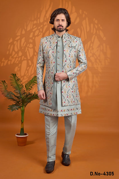 Green Art Silk Indo Western (NMK-9061)