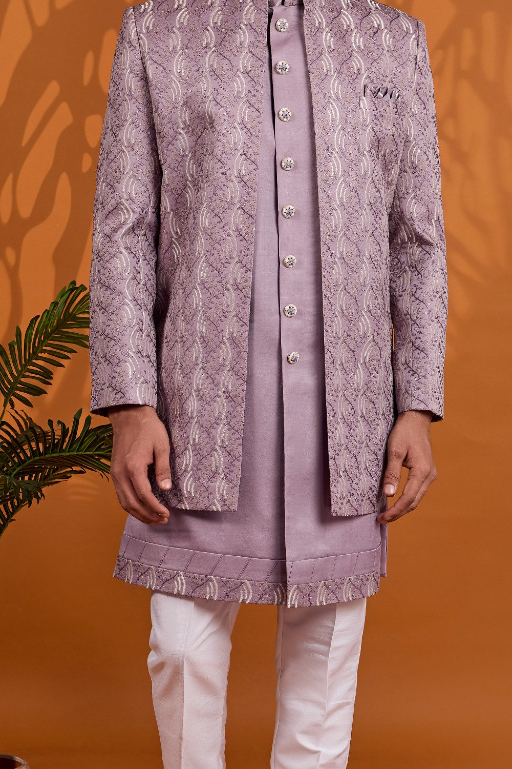 Lavender Art Silk Indo Western (NMK-9063)
