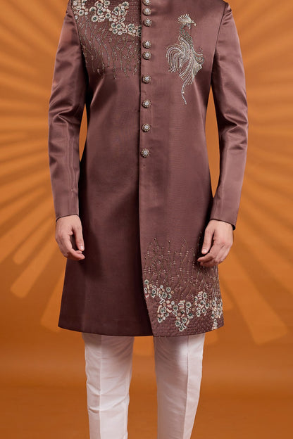 Brown Art Silk Indo Western (NMK-9078)