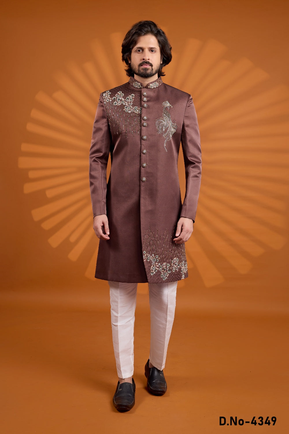 Brown Art Silk Indo Western (NMK-9078)