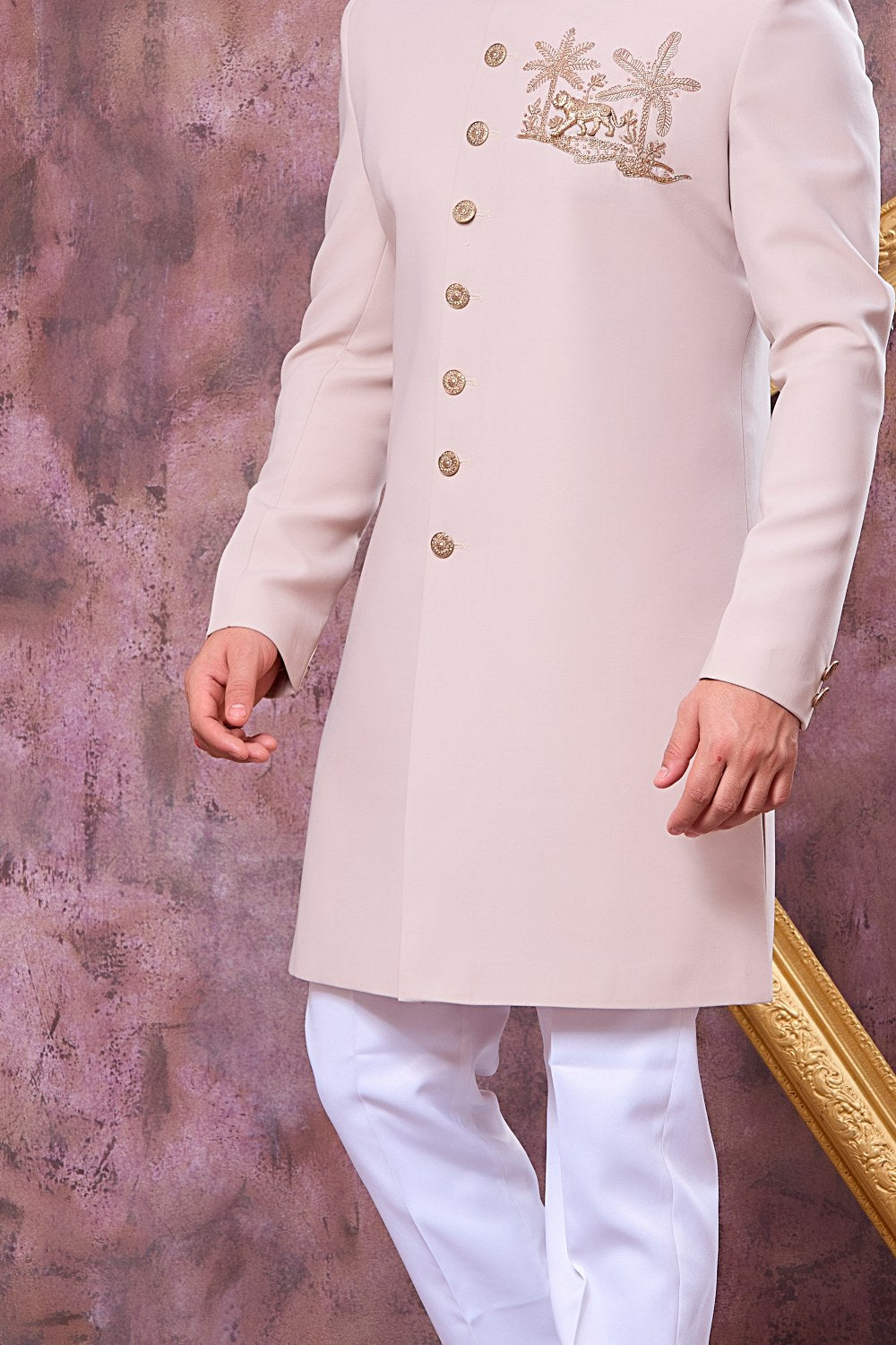 Beige Imported Indo Western (NMK-9091)