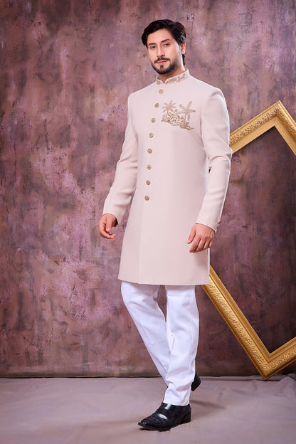 Beige Imported Indo Western (NMK-9091)