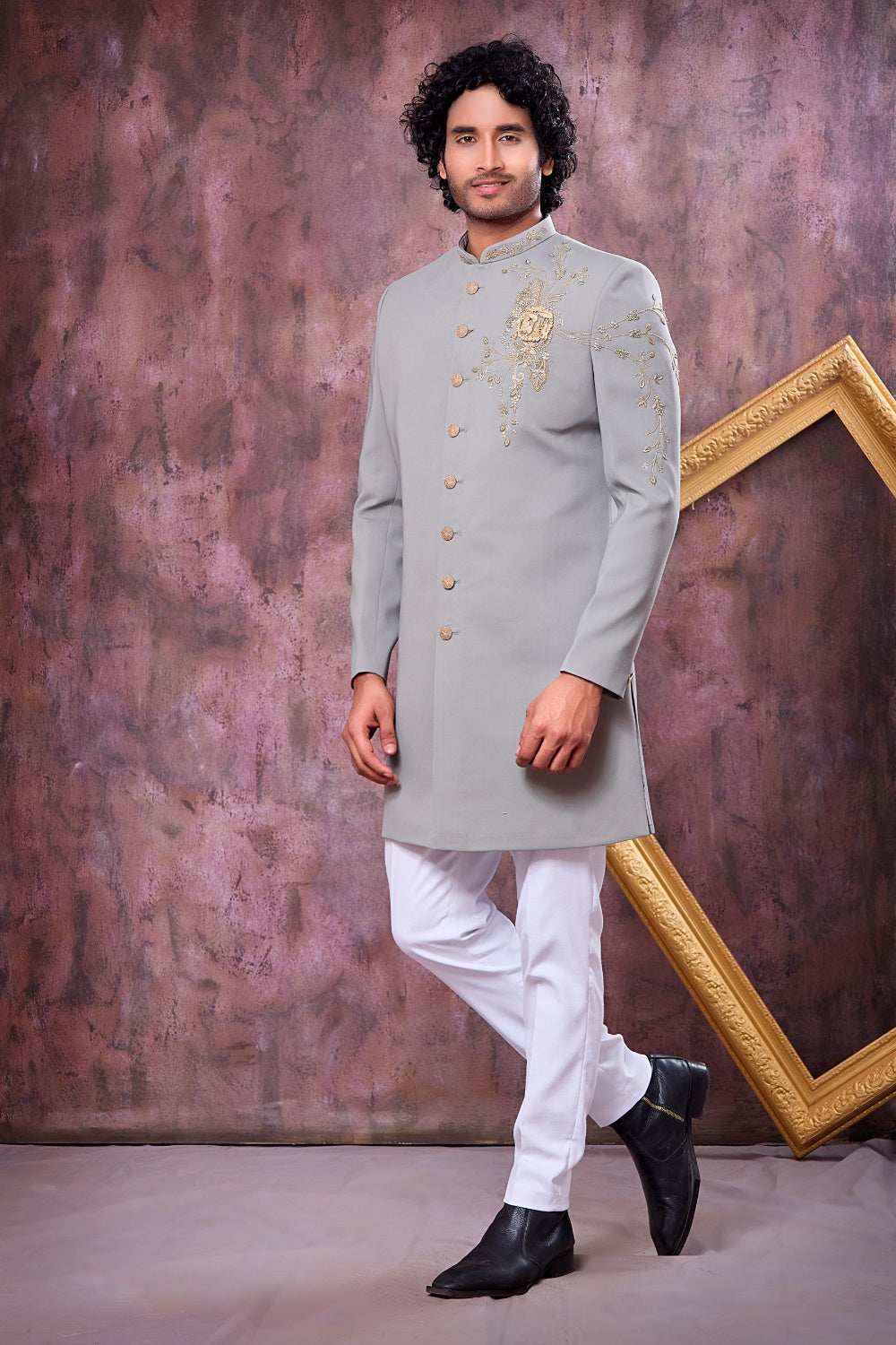 Grey Imported Indo Western (NMK-9092)