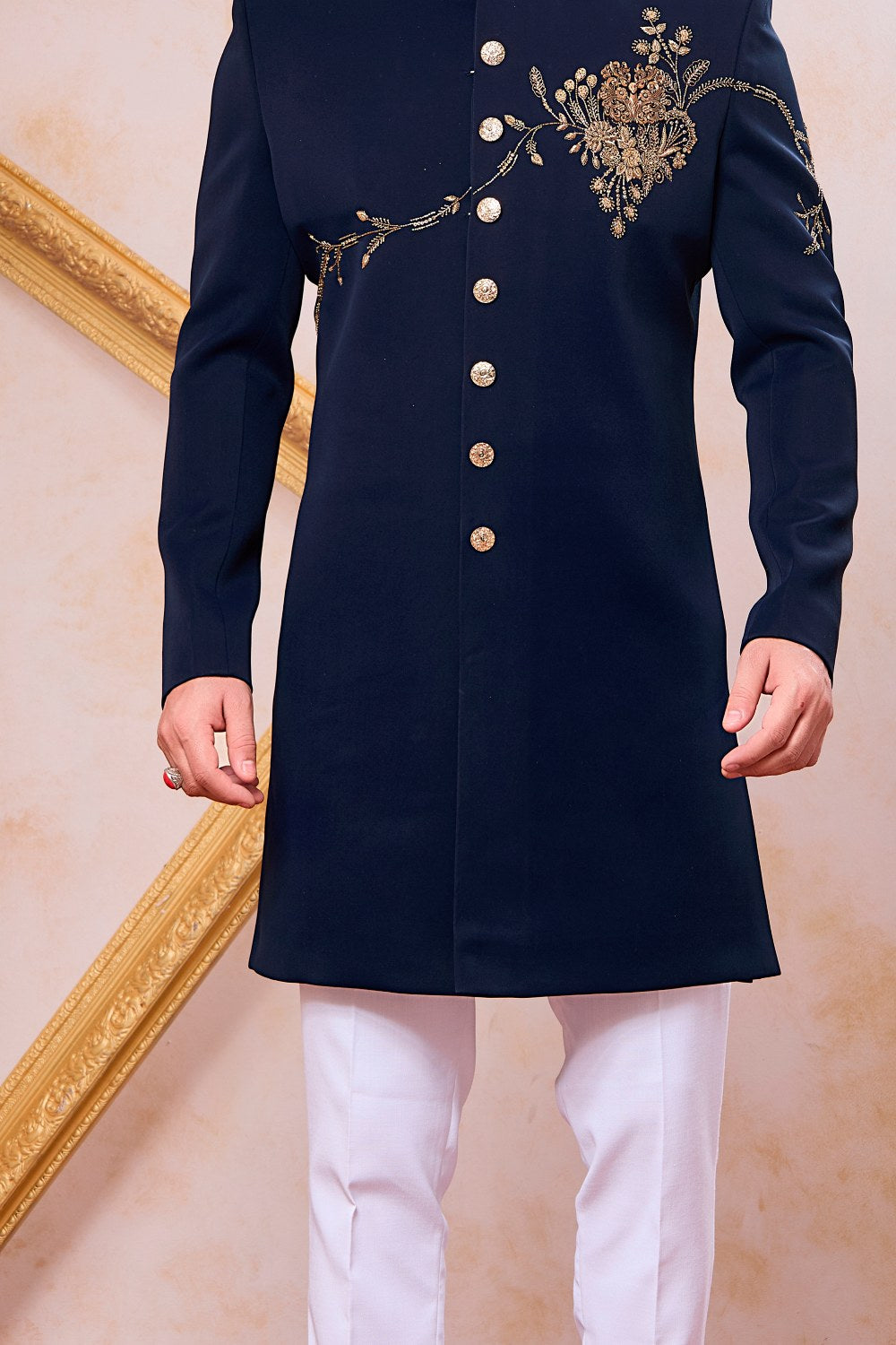 Navy Blue Imported Indo Western (NMK-9094)