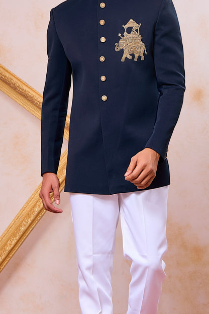 Navy Blue Imported Indo Western (NMK-9098)