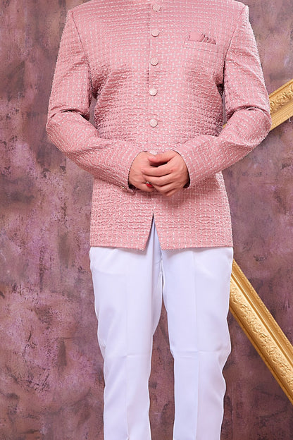 Onion Pink Art Silk Jodhpuri (NMK-9100)
