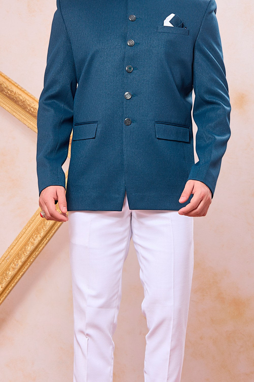 Teal Blue Imported Jodhpuri (NMK-9111)