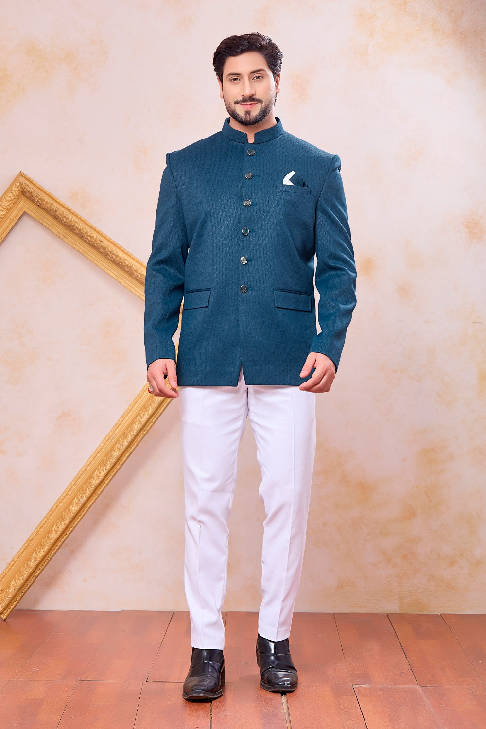 Teal Blue Imported Jodhpuri (NMK-9111)