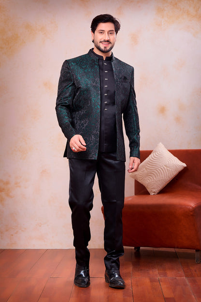 Green Imported Jaquard Jodhpuri (NMK-9114)