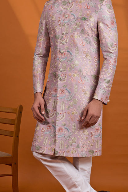 Onion Pink Art Silk Sherwani (NMK-9127)