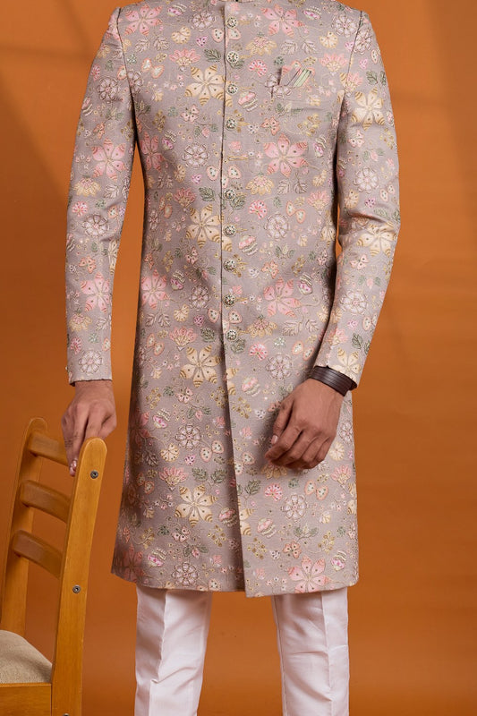 Light Brown Art Silk Sherwani (NMK-9130)