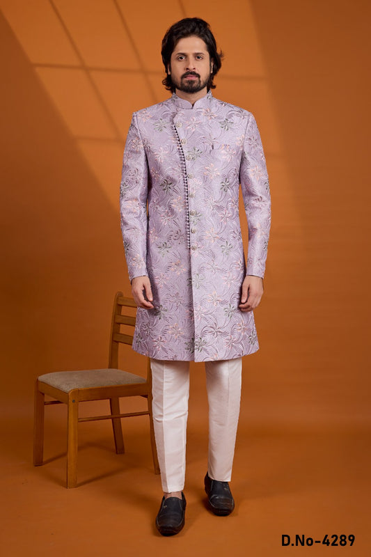 Lavender Art Silk Sherwani (NMK-9131)