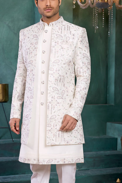Cream Art Silk Indo Western (NMK-9133)