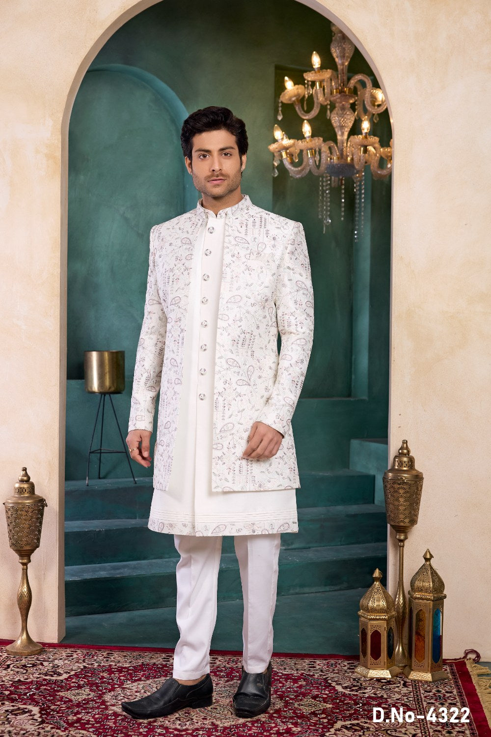 Cream Art Silk Indo Western (NMK-9133)