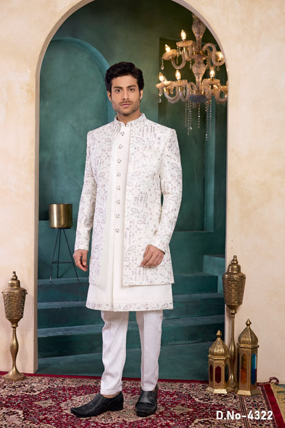 Cream Art Silk Indo Western (NMK-9133)