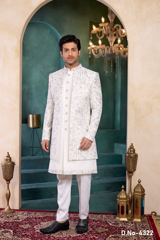 Cream Art Silk Indo Western (NMK-9133)
