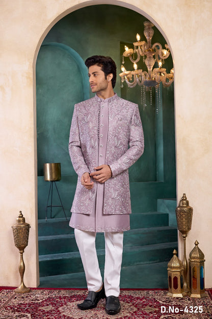 Lavender Art Silk Indo Western (NMK-9136)