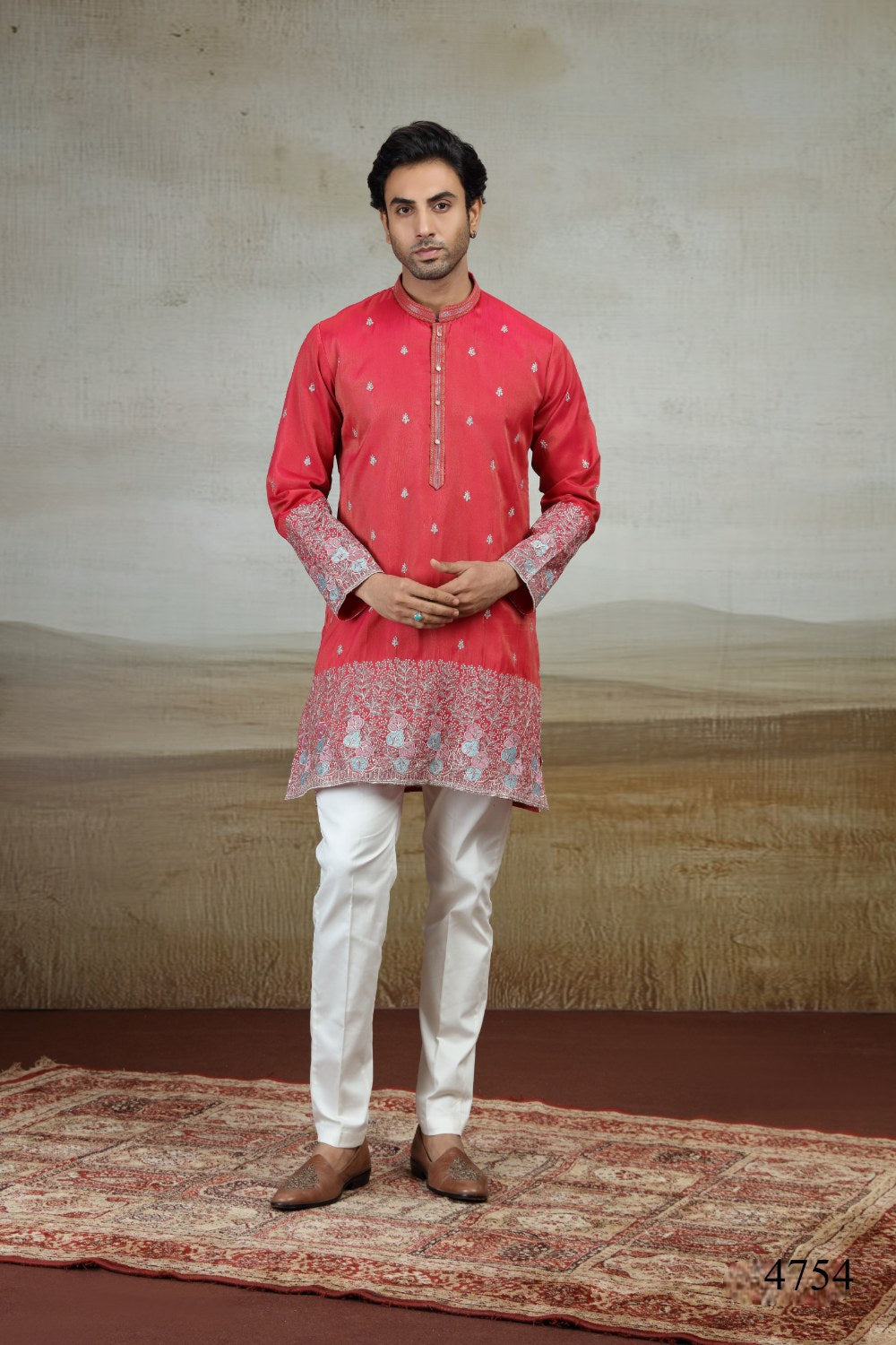 Dark Shiny Pink Art Silk Kurta Pajama (NMK-9165)