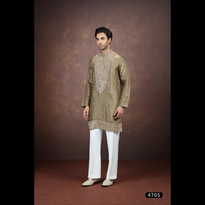 Mehendi Green Art Silk Kurta Pajama (NMK-9197)
