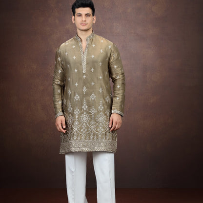 Mehendi Green Art Silk Kurta for Men (NMK-9200)