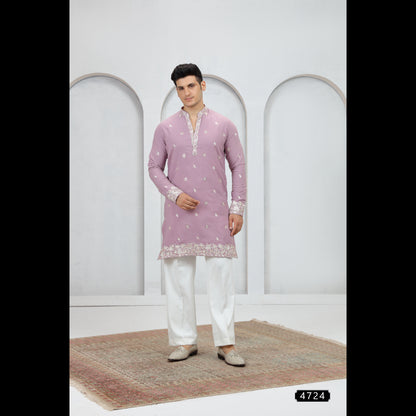 Purple Art Silk Kurta Pajama (NMK-9209)