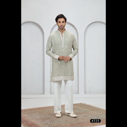 Pista Green Art Silk Kurta Pajama (NMK-9210)