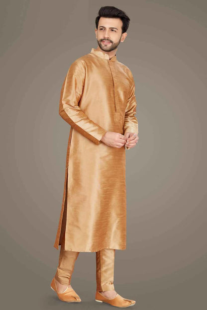 Beige Art Silk Kurta Pajama (NMK-5143)