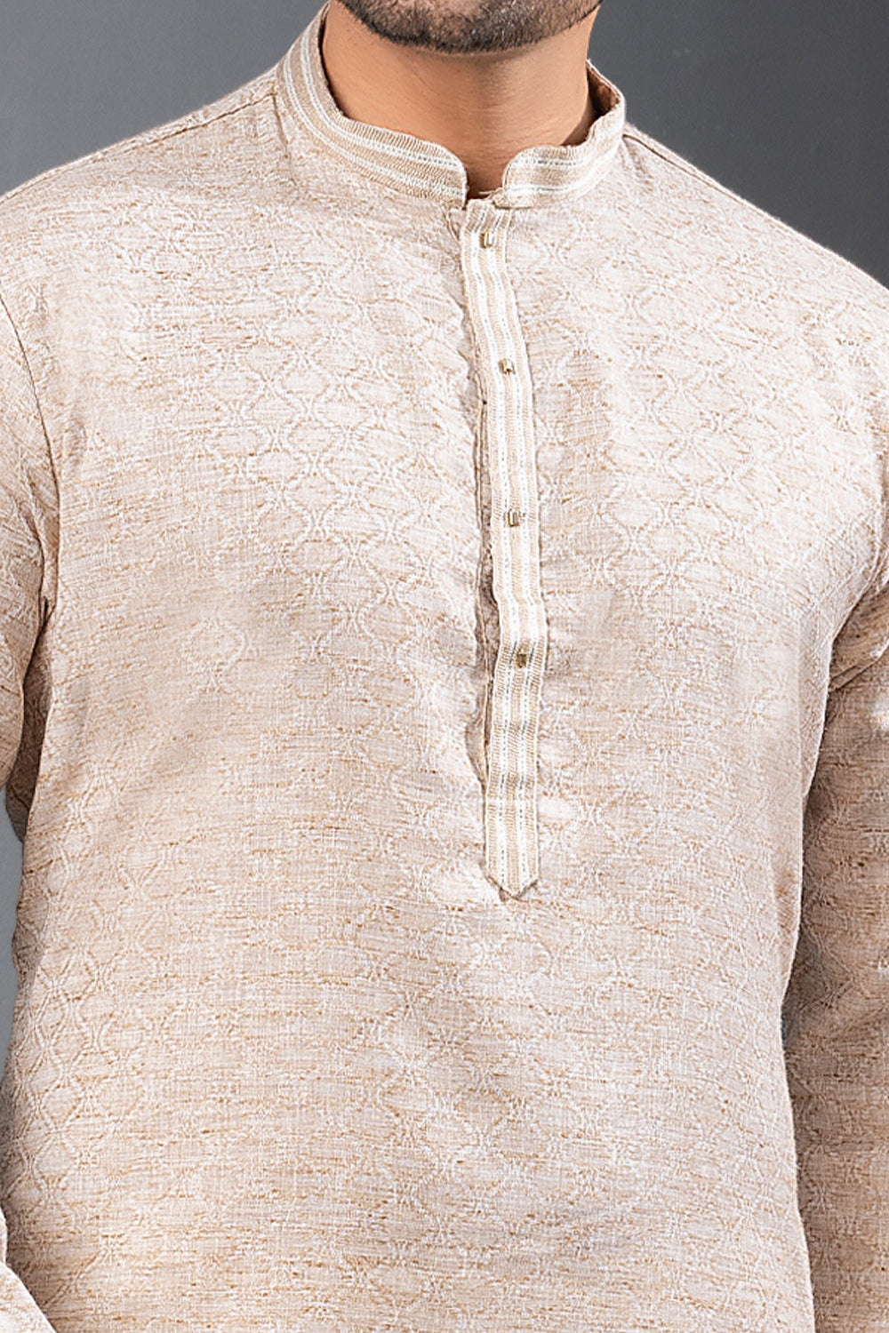 Beige Cotton Kurta Pajama (NMK-8727) - Nihal Fashions